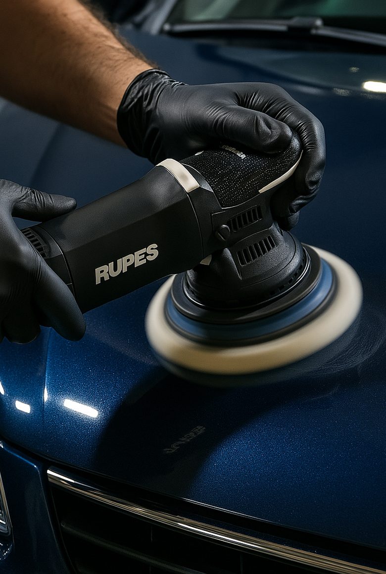 Polissage de la carrosserie lors d'une formule complète de detailing auto